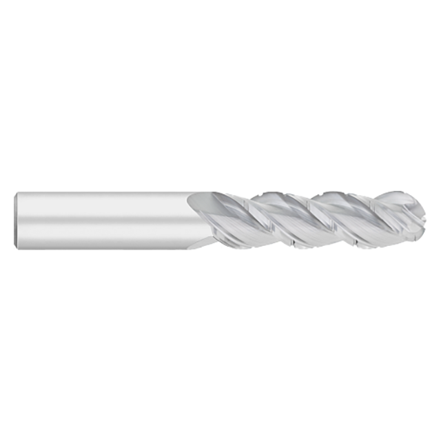 Titan USA TC67466 | 0.5000" (1/2) Diameter x 0.5000" (1/2) Shank x 2.0000" (2) LOC x 4.0000" (4) OAL 3 Flute Uncoated Carbide Ball End Mill
