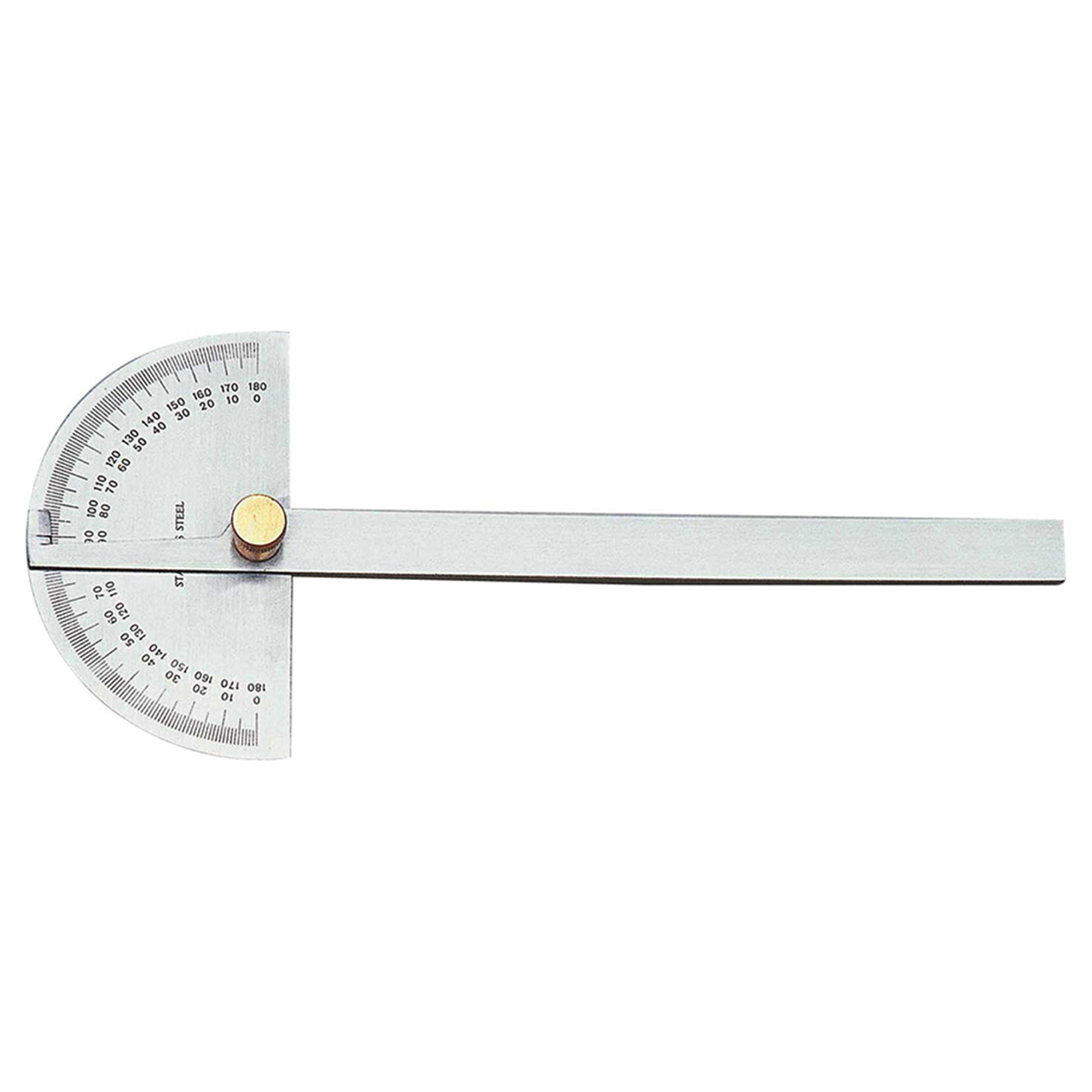 STM 231266 | 6" Length x 180 Degree Round Head Protractor with Arm
