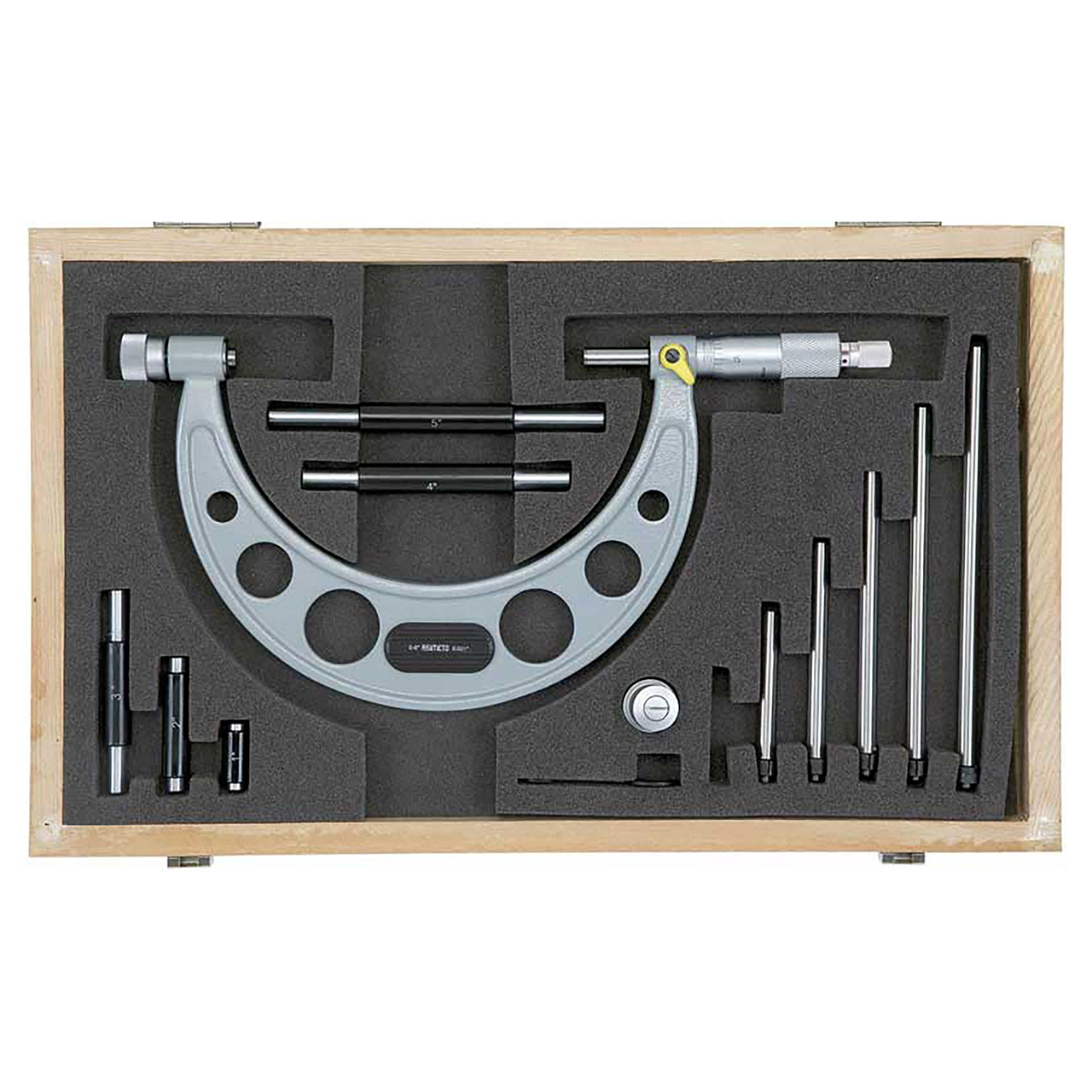 Asimeto 7111361 | 36" Maximum Measurement x 0.001 Graduation Carbide Mechanical Interchangeable-Anvil Micrometer