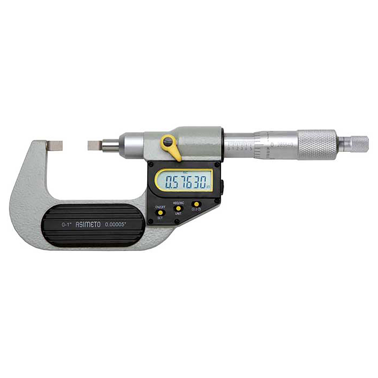 Asimeto 7117021 | 2" Maximum Measurement x Ratchet Stop Graduation Carbide Digital Blade Micrometer
