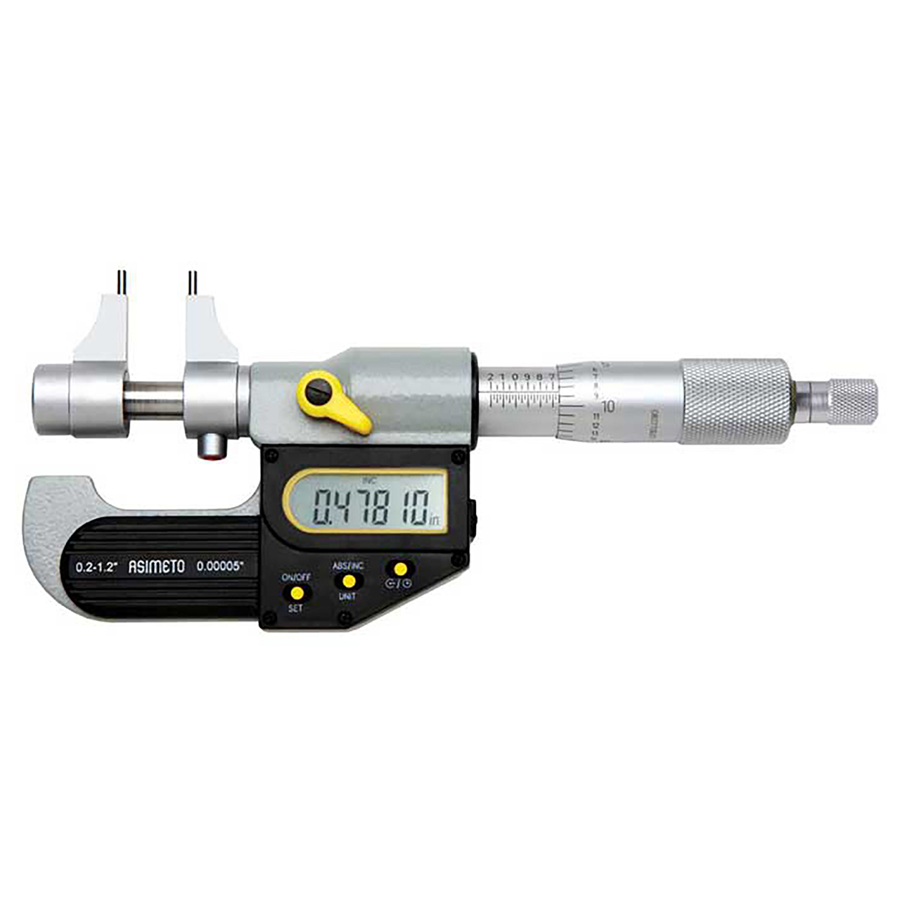 Asimeto 7207011 | 1.2000" Maximum Measurement x 0.001mm Resolution Digital Inside Micrometer