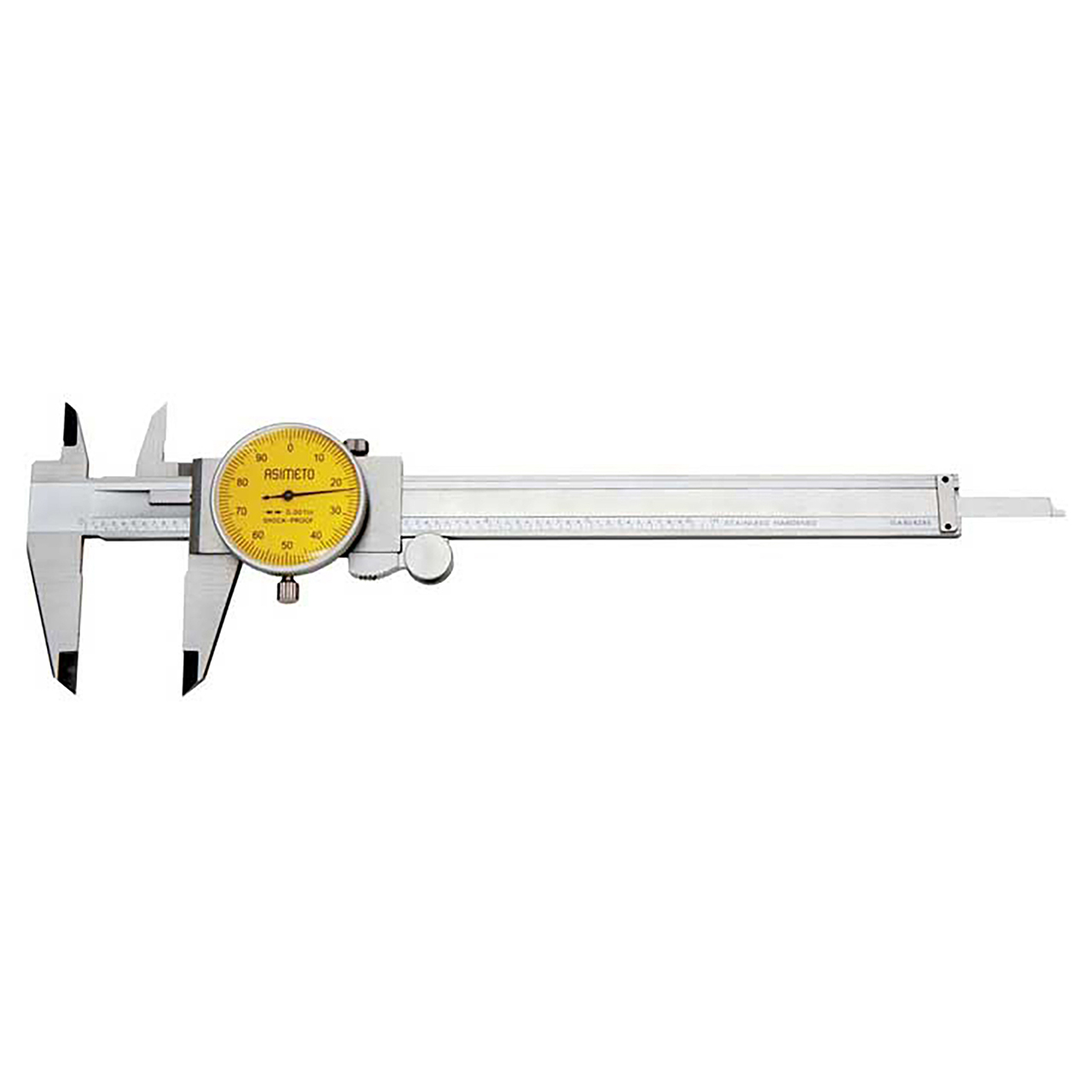 Asimeto 7303121 | 12" Maximum Measurement x 0.0010" Graduation x 3/4" Length Stainless Steel Dial Caliper
