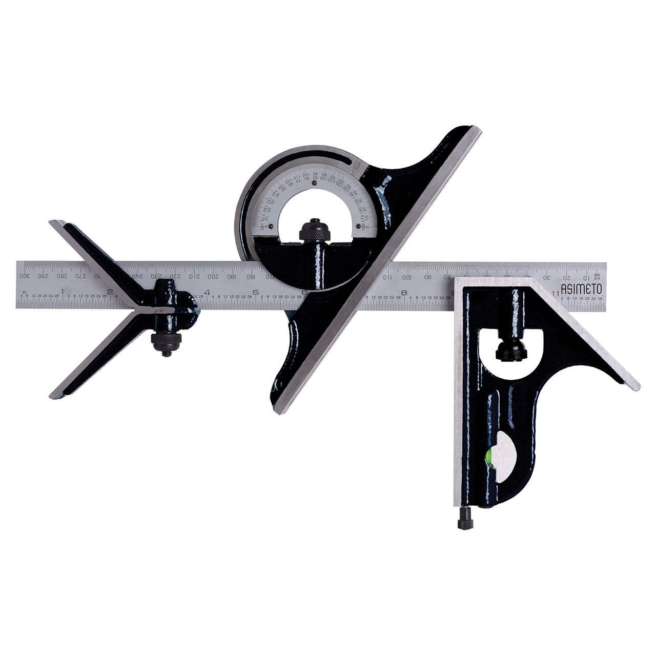 Asimeto 7490218 | 12" Length Combination Square Set