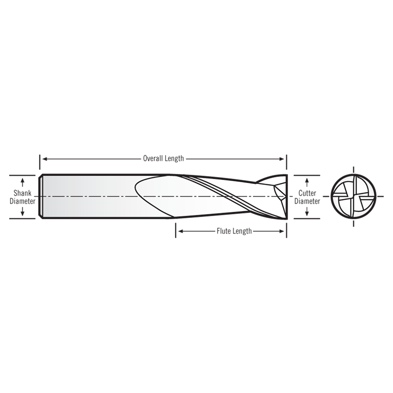 RobbJack MTS-401-12-DLC | 12.00mm Diameter x 12.00mm Shank x 73.00mm OAL 4 Flute DLC Coated Square End Mill