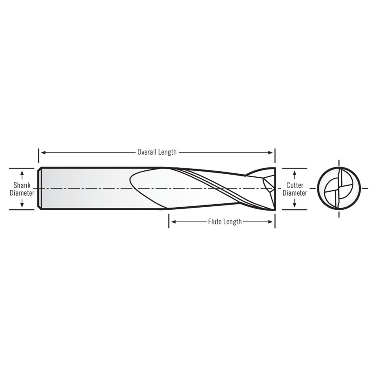 RobbJack MA1-201-08-DLC | 8.00mm Cutting Diameter x 8.00mm Shank x 63.00mm OAL 2 Flute DLC Coated Square End Mill