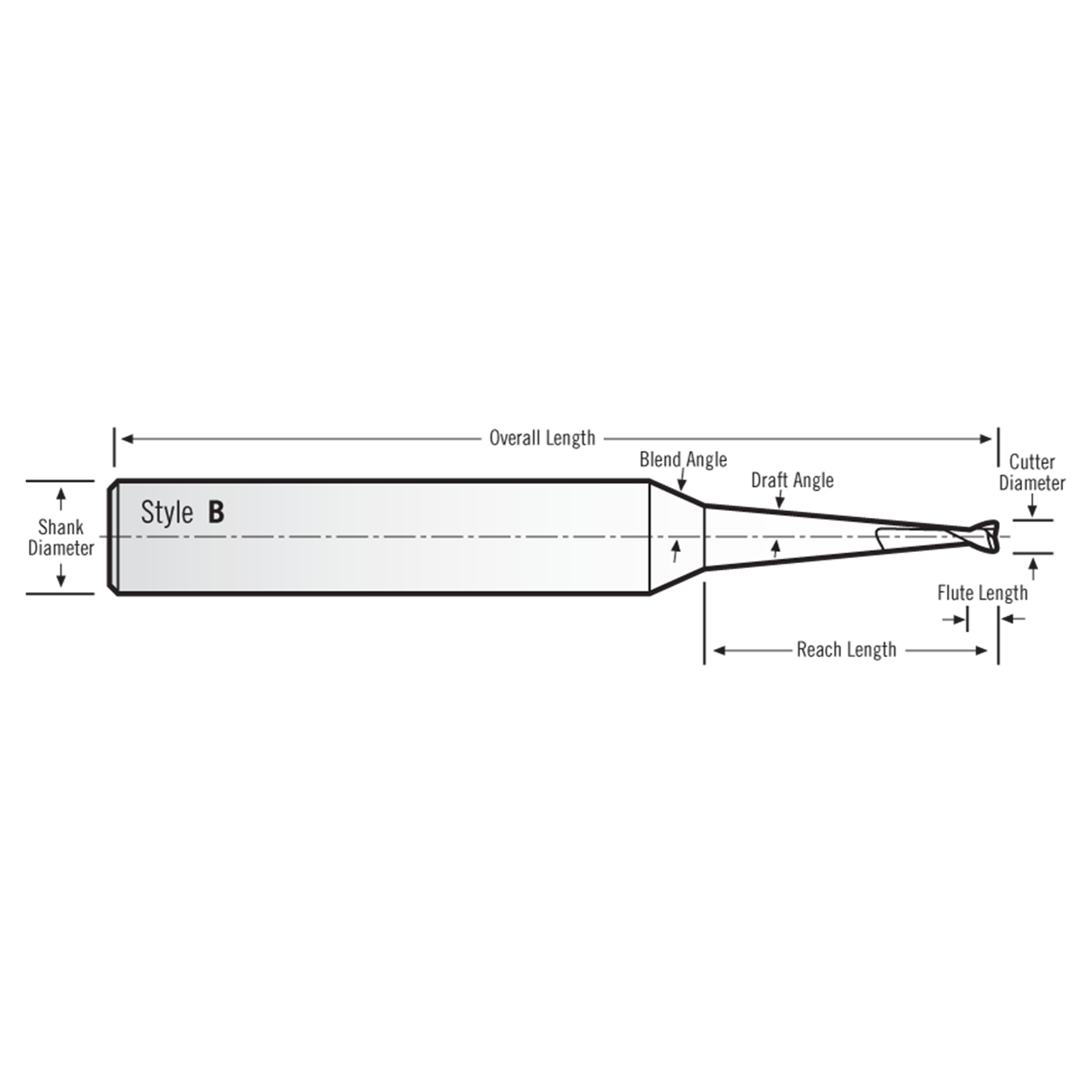 RobbJack TM-203-01 | 0.0312" Cutting Diameter x 0.2500" Shank x 2.5000" OAL 2 Flute AlTiN Coated Miniature Ball End Mill