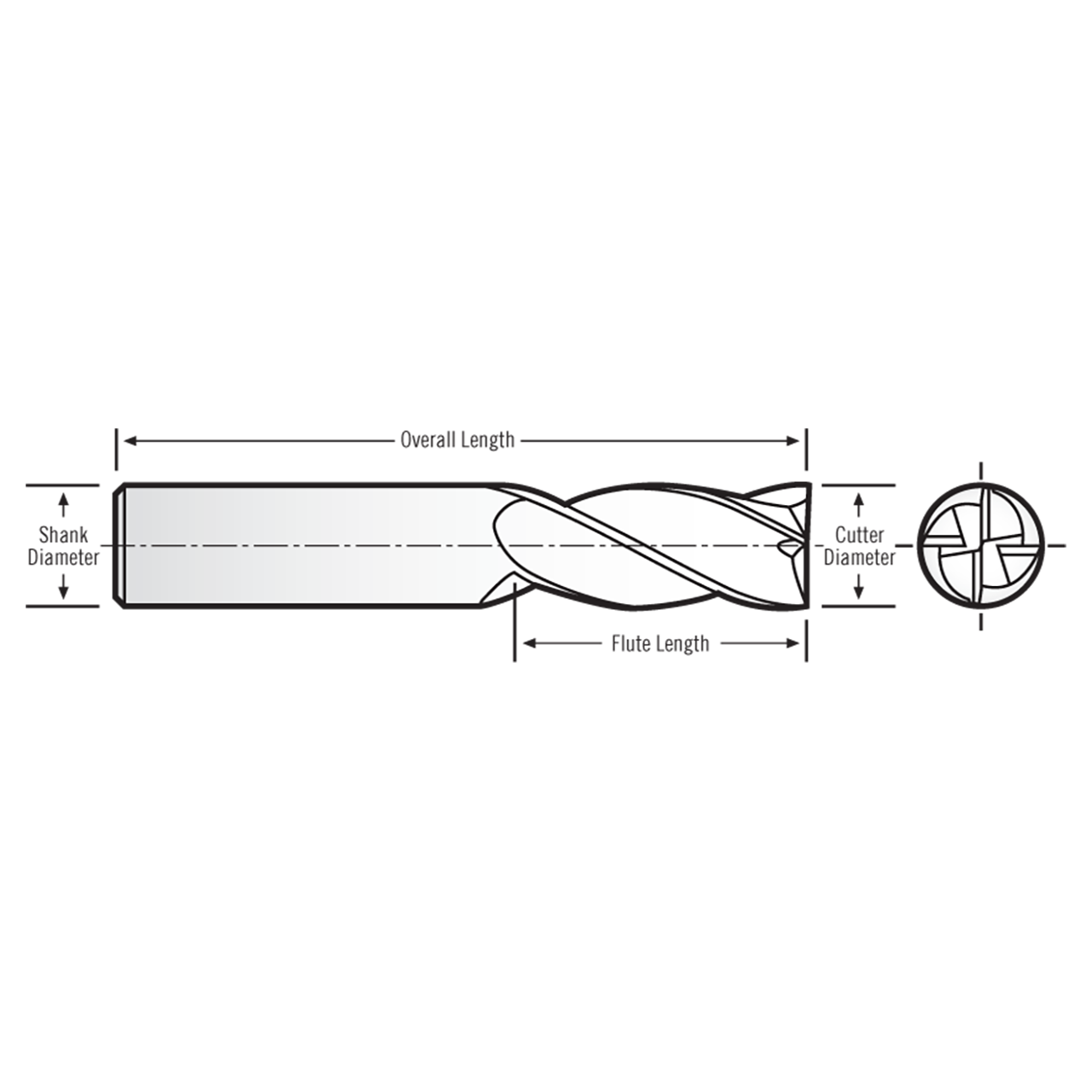 RobbJack XG-400-16-FL | 0.500" Cutting Diameter x 0.500" Shank x 3" OAL 4 Flute AlTiN Coated Roughing End Mill