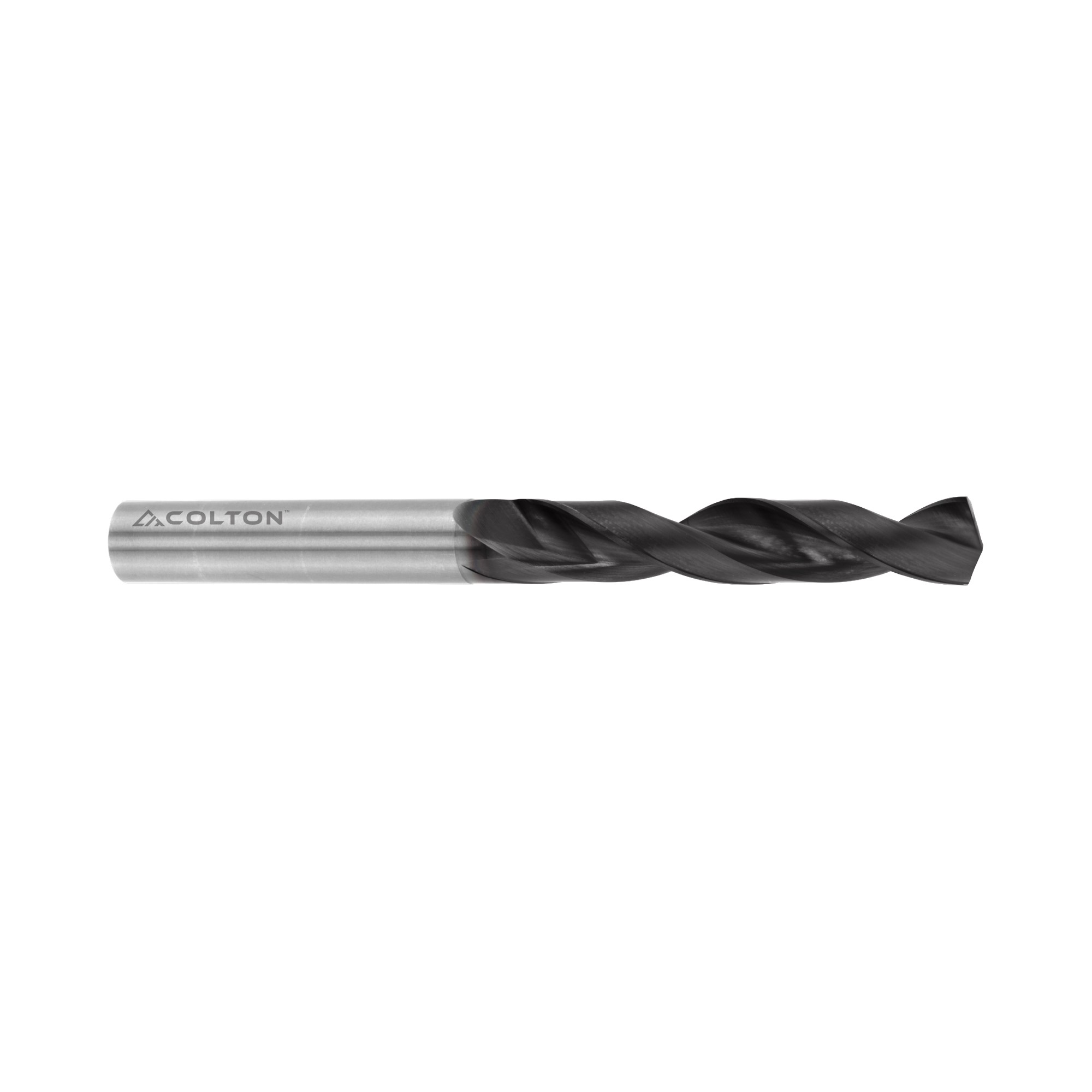 Colton Industrial Tools 65164 | 0.453" Diameter x 29/64" Shank x 3-9/16" OAL x 2-1/8" LOC 135 Degree Point Angle CCT-3 Coated Carbide Screw Machine Length Drill Bit