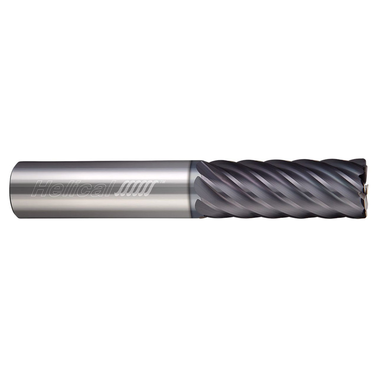 Helical Solutions 87758 | HXF 0.5000" Diameter x 0.5000" Shank x 3.0000" OAL x 0.0100" Radius 8 Flute Aplus Coated Corner Radius End Mill