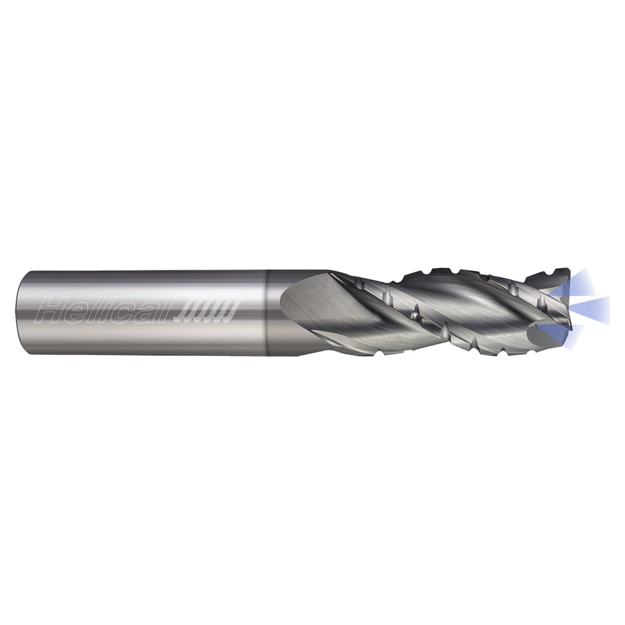 Helical Solutions 88064 | H35ALVC-C-3 0.3750" Diameter x 0.3750" Shank x 2.0000" OAL x 0.0100" Radius 3 Flute Nplus Coated Corner Radius End Mill