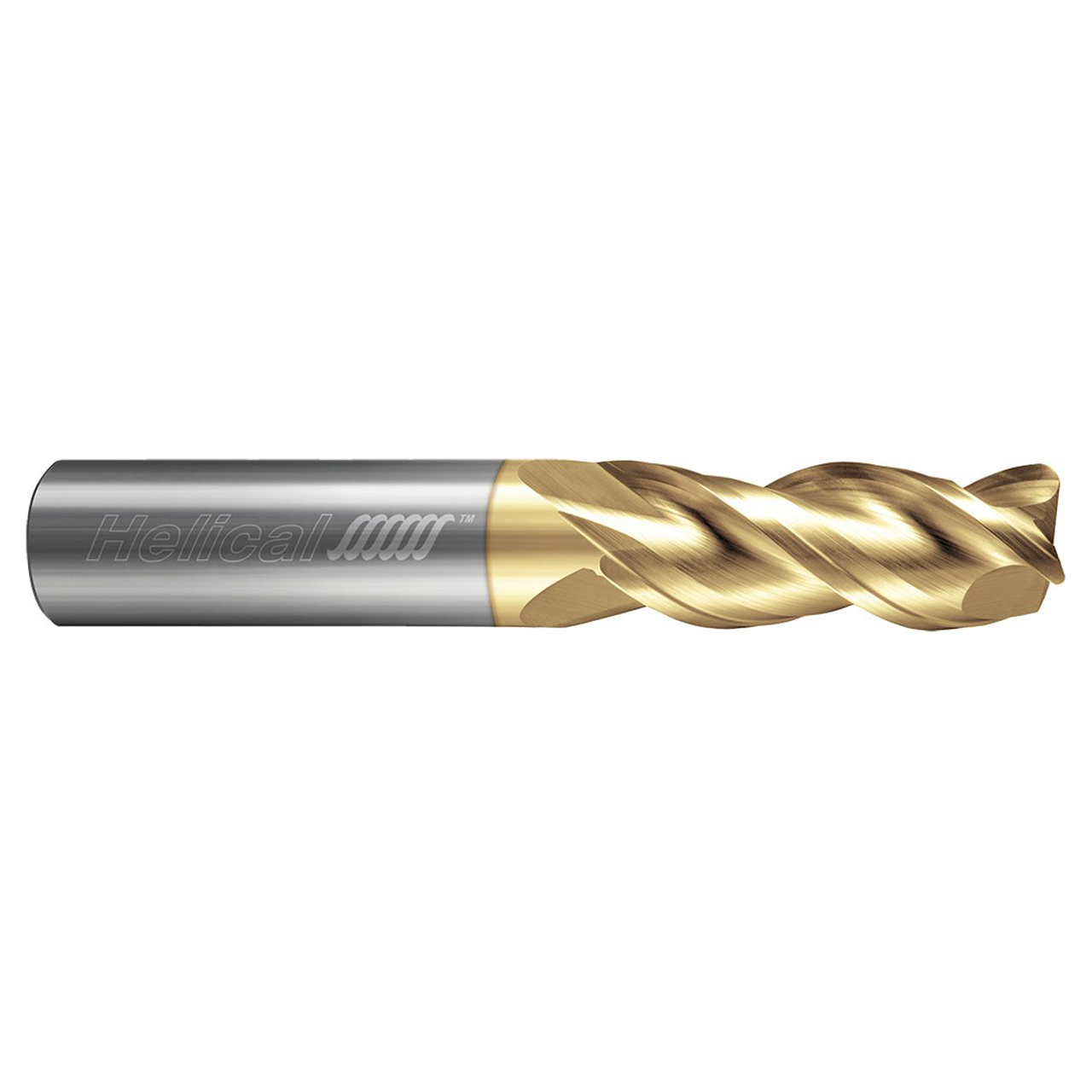 Helical Solutions 87925 | H40ALV-3 0.3750" Diameter x 0.3750" Shank x 3.0000" OAL x 0.0150" Radius 3 Flute Dplus Coated Corner Radius End Mill