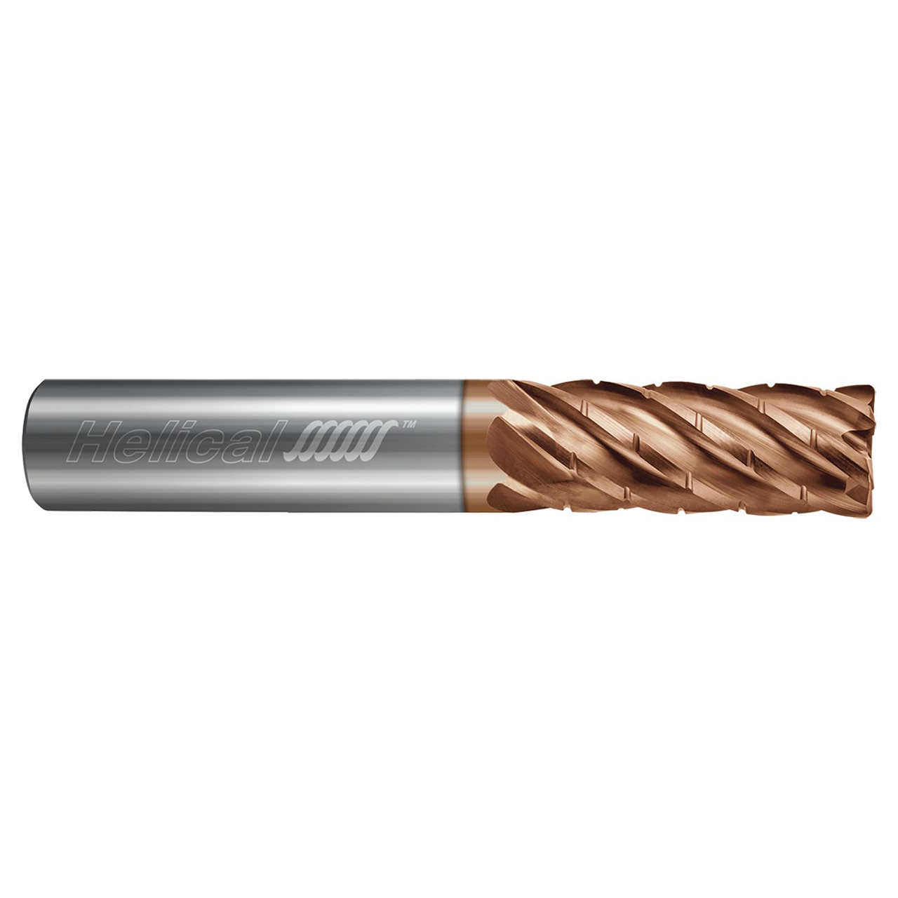 Helical Solutions 88533 | HEV-C-6 0.5000" Diameter x 0.5000" Shank x 4.0000" OAL x 0.0100" Radius 6 Flute Tplus Coated Corner Radius End Mill