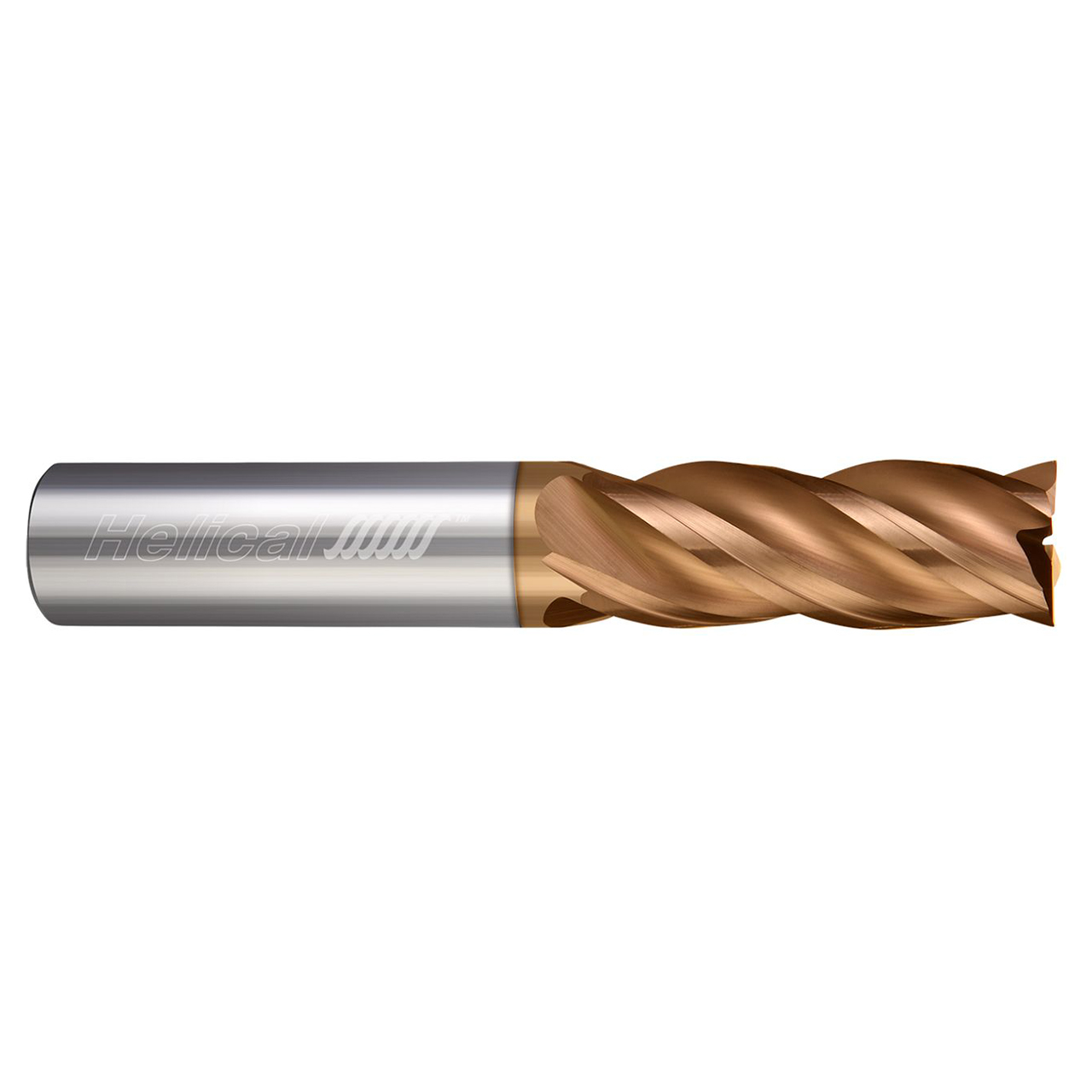 Helical Solutions 88160 | HSV-4 0.1562" Diameter x 0.1875" Shank x 3.0000" OAL x 1.0000" LOC 4 Flute Tplus Coated Square End Mill