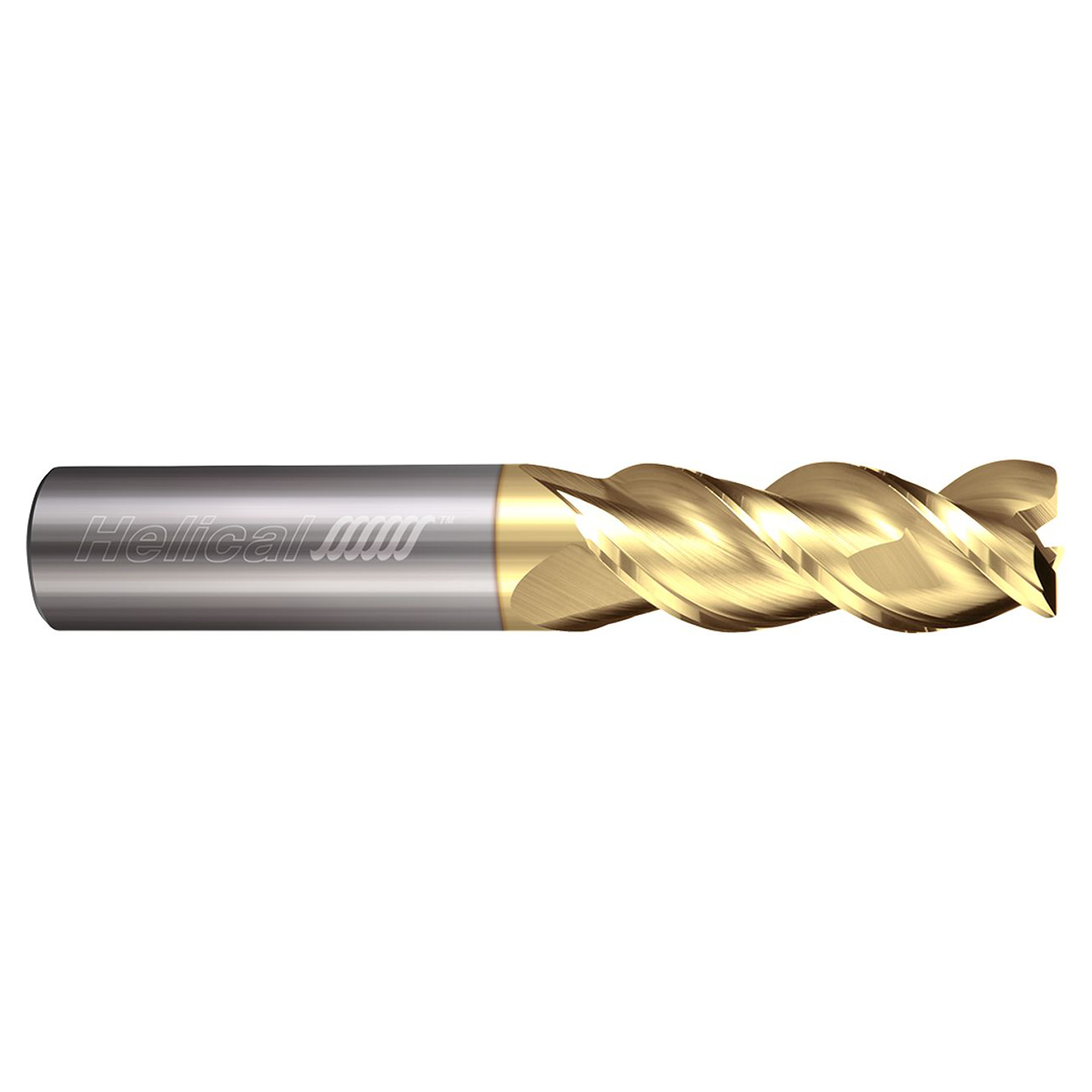 Helical Solutions 88780 | H45AL-3 0.7500" Diameter x 0.7500" Shank x 4.0000" OAL x 0.0300" Radius 3 Flute Zplus Coated Corner Radius End Mill