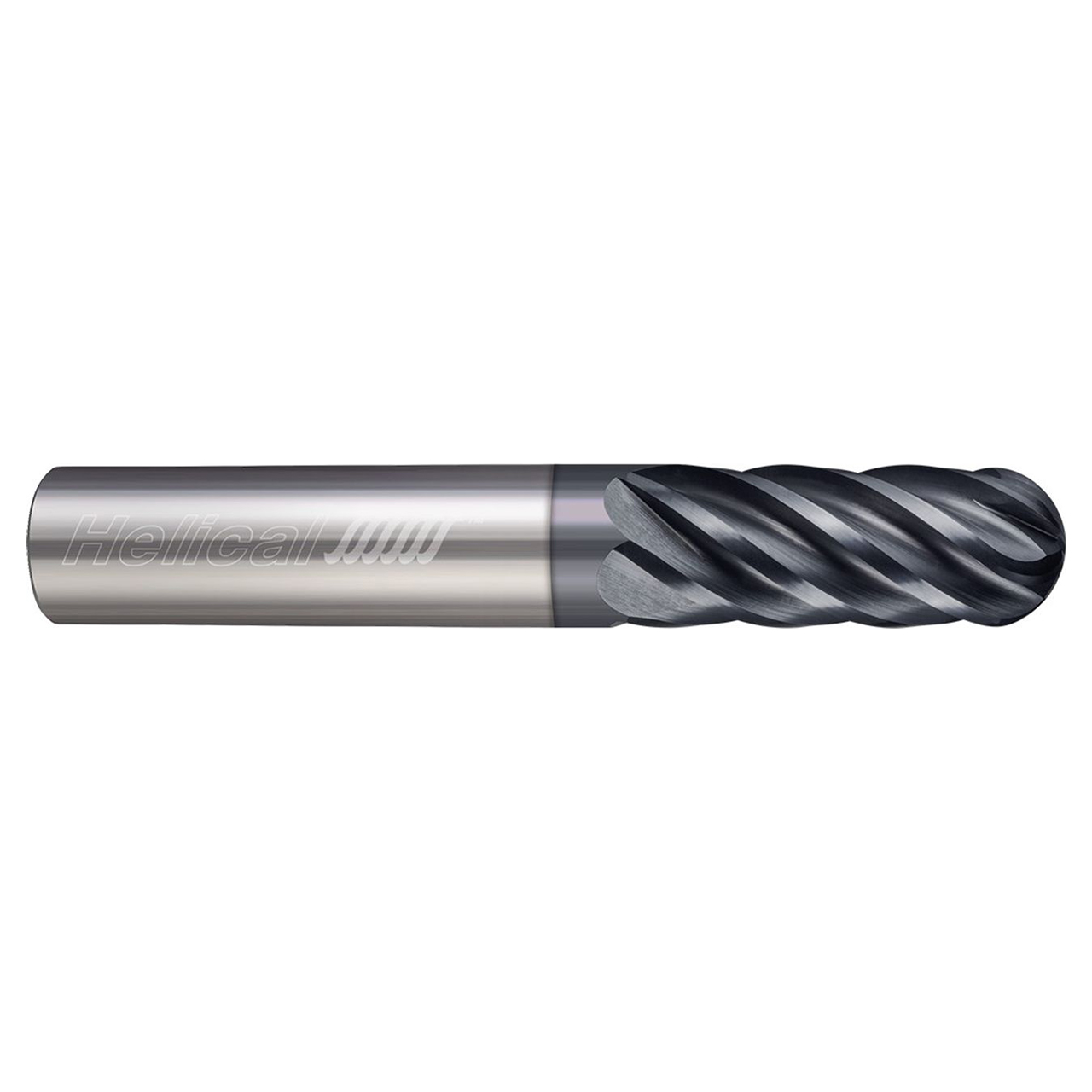 Helical Solutions 88356 | HEV-6 0.3750" Diameter x 0.3750" Shank x 5.0000" OAL x 2.5000" LOC 6 Flute Aplus Coated Ball End Mill