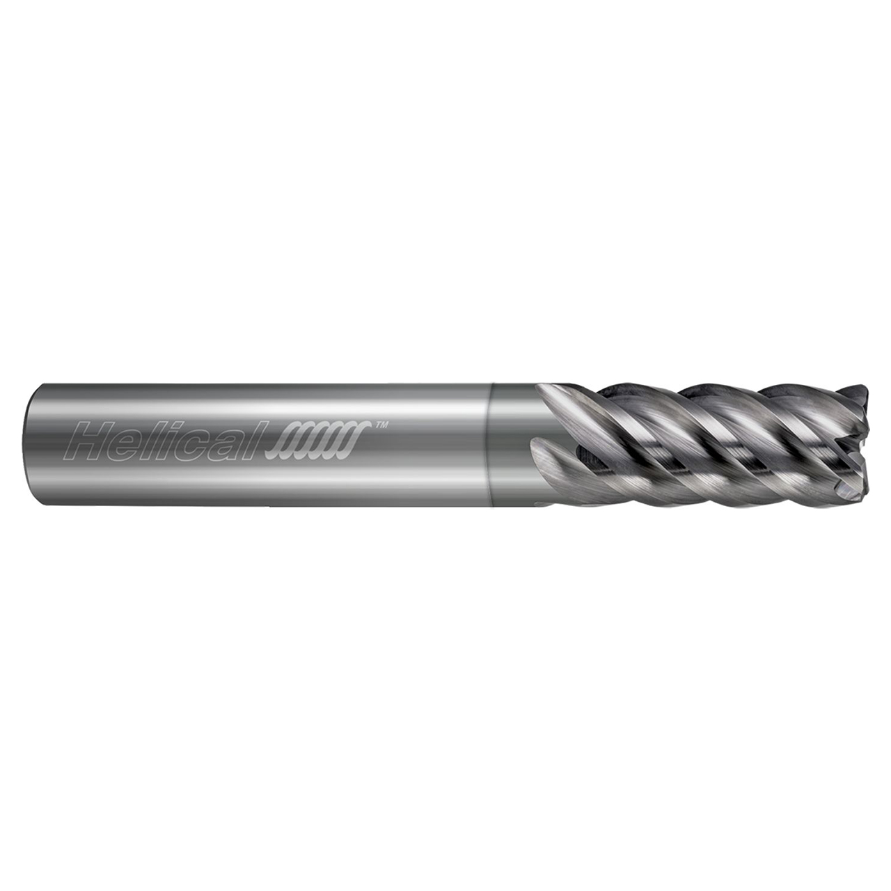 Helical Solutions 88910 | HVAL-5 0.375" Diameter x 0.375" Shank x 3.000" OAL x 0.010" Radius 5 Flute Nplus Coated Corner Radius End Mill