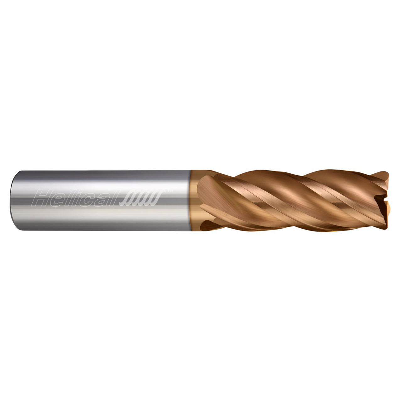 Helical Solutions 88217 | HSV-4 0.2500" Diameter x 0.2500" Shank x 3.0000" OAL x 0.0100" Radius 4 Flute Tplus Coated Corner Radius End Mill