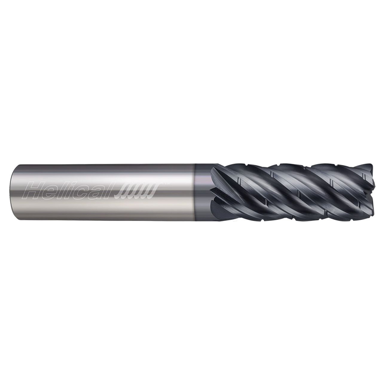 Helical Solutions 88502 | HEV-C-5 0.5000" Diameter x 0.5000" Shank x 4.0000" OAL x 0.0200" Radius 5 Flute Aplus Coated Corner Radius End Mill