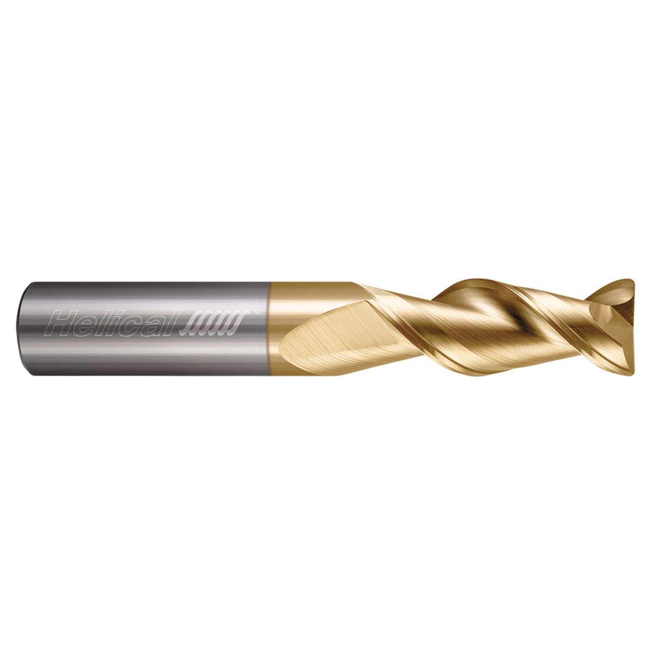 Helical Solutions 88736 | H45AL-2 0.2500" Diameter x 0.2500" Shank x 2.0000" OAL x 0.0100" Radius 2 Flute Zplus Coated Corner Radius End Mill