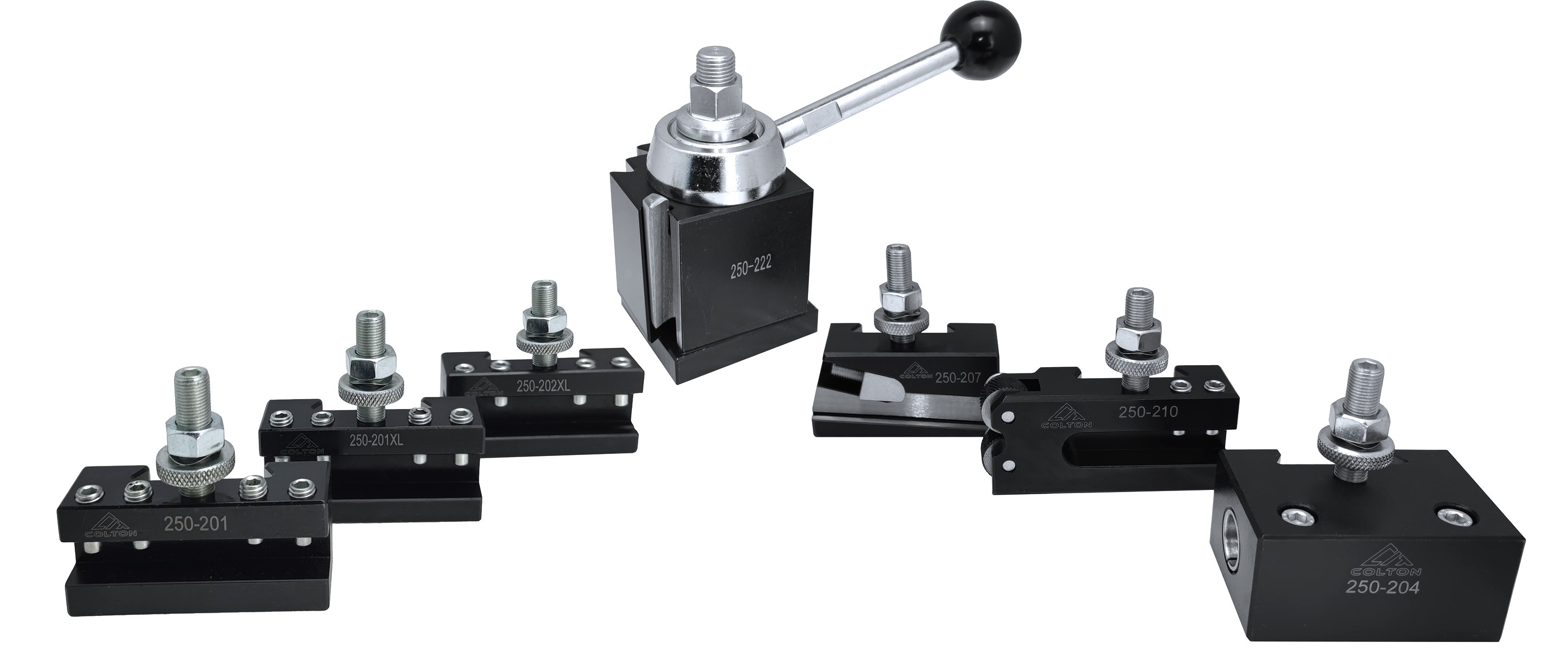 Colton Industrial Tools 97218 | 7 Piece Set ZiNC Coated BXA Quick Change Wedge Style Tool Post 10-15" Swing