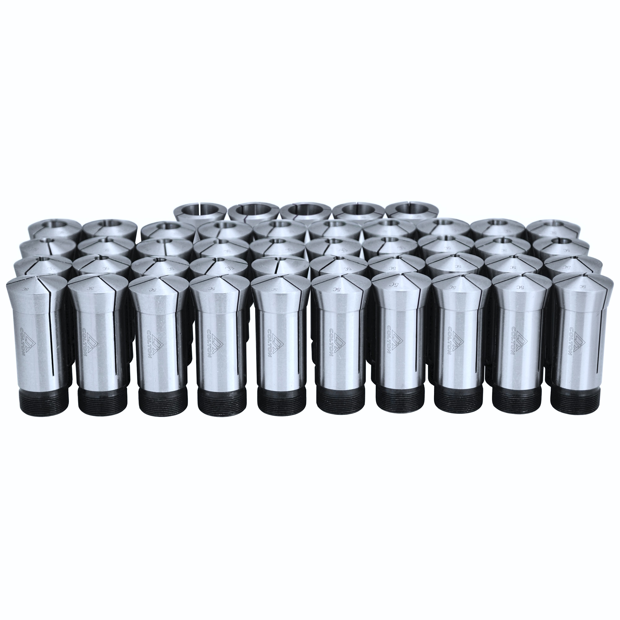Colton Industrial Tools 20752 | 45 Piece Ultra Precision 5C Round Collet Set, 1/32" - 1" x 1/64" Increments Up to 1/2" x 1/32 from 17/32-1", 0.0005" Accuracy