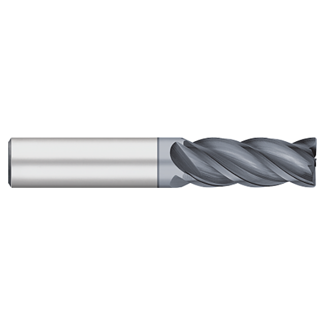 Titan USA TC20993 | 0.5000" Diameter x 0.5000" Shank x 3.0000" OAL x 0.0100" Corner Radius 4 Flute ALCRO-MAX Coated carbide Corner Radius End Mill