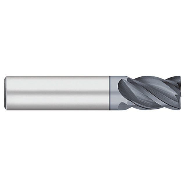 Titan USA TC21300 | 0.2500" Diameter x 0.2500" Shank x 2.0000" OAL x 0.0050" Corner Radius 4 Flute ALCRO-MAX Coated carbide Corner Radius End Mill