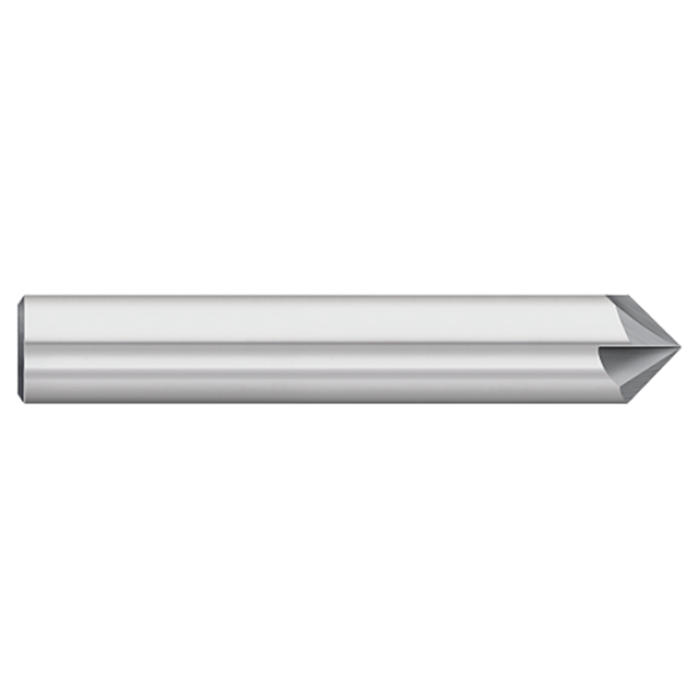 Titan USA TC95421 | 0.5000" Diameter x 0.5000" Shank x 3.0000" OAL x 0.4330" LOC 4 Flute Uncoated Carbide Chamfer Mill