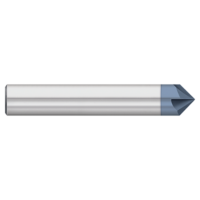 Titan USA TC95438 | 0.3750" Diameter x 0.3750" Shank x 2.5000" OAL x 0.3250" LOC 4 Flute ALTIN Coated Carbide Chamfer Mill