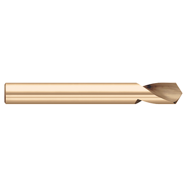 Titan USA TC95458 | 0.2500" Diameter x 0.2500" Shank x 2.5000" OAL 2 Flute Gold oxide Coated Cobalt Combination Drill & Countersink