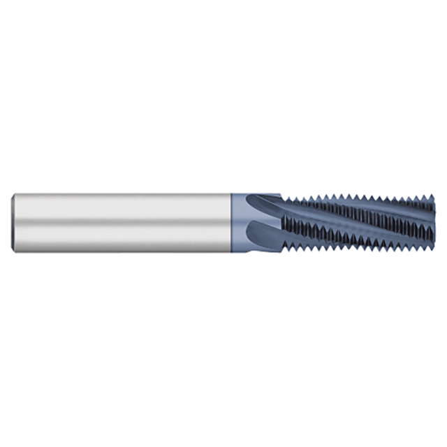 Titan USA TC83100 | 0.2450" Diameter x 0.2500" Shank x 1/16"-27 Thread x 2.5000" OAL 3 Flute ALTIN Coated Carbide Multi Form Thread Mill