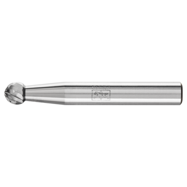 Pferd 21724542 | 24542 1/4" Diameter x 1/4" Shank x 1-15/16" OAL x 3/16" LOC Annealed cast iron Ball Shape Double Cut Burr