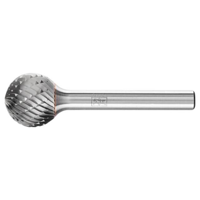 Pferd 21724592 | 24592 5/8" Diameter x 1/4" Shank x 2-5/16" OAL x 9/16" LOC Annealed cast iron Ball Shape Double Cut Burr