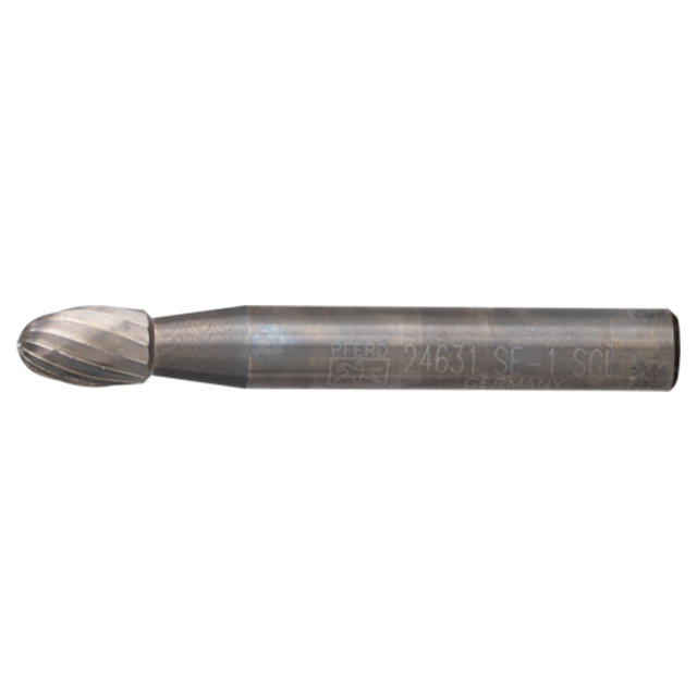 Pferd 21724631 | 24631 1/4" Diameter x 1/4" Shank x 1-15/16" OAL x 3/8" LOC Annealed cast iron Burr