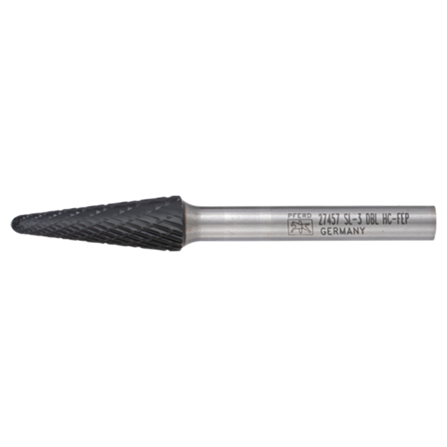 Pferd 21727457 | 27457 3/8" Diameter x 1/4" Shank x 3" OAL x 1.0625" LOC Annealed cast iron Burr