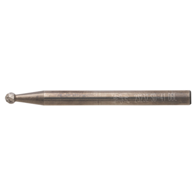 Pferd 23232 | 23232 3/32" Diameter x 1/8" Shank x 1-1/2" OAL x 3/32" LOC Annealed cast iron Ball Shape Double Cut Burr