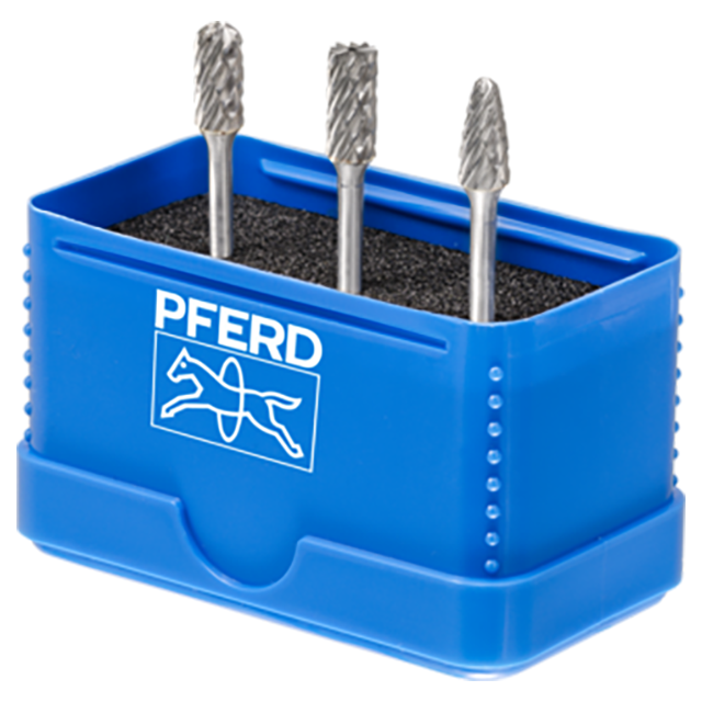 Pferd 21827550 | 27550 1/8" Shank Diameter MICRO Cut Annealed cast iron Burr Set