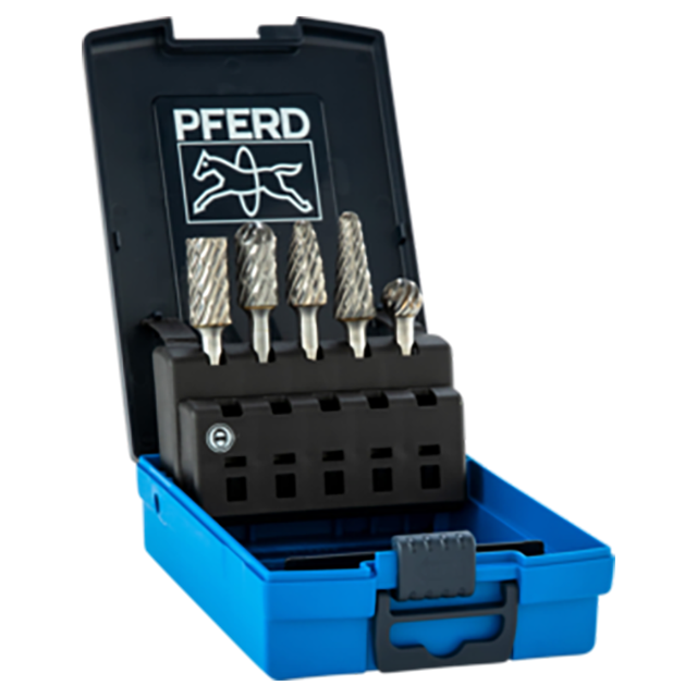 Pferd 26000016 | 26555 1/4" Shank Diameter CAST Cut Annealed cast iron Burr Set