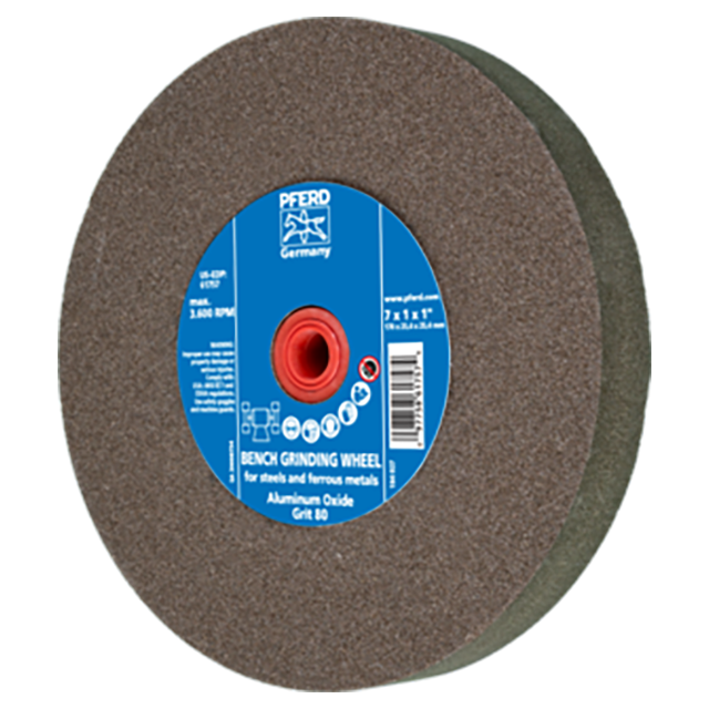 Pferd 39008734 | 61757 7" Diameter x 1" Width 80 Grit Cast iron Grinding Wheel