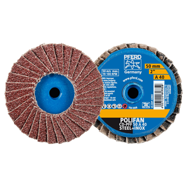 Pferd 42719104 | 42802 2" Diameter 40 Grit Annealed cast iron Abrasive Flap Disc