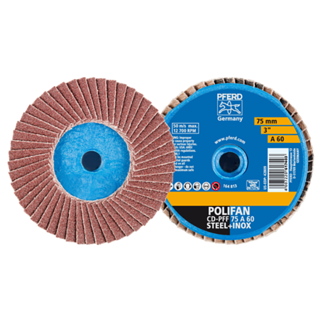 Pferd 42719206 | 42809 3" Diameter 60 Grit Annealed cast iron Abrasive Flap Disc