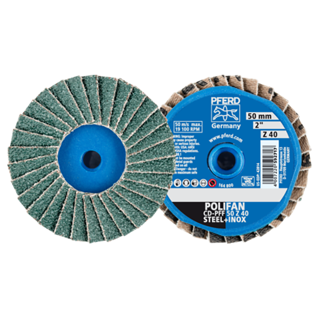 Pferd 42719504 | 42814 2" Diameter 40 Grit Annealed cast iron Abrasive Flap Disc