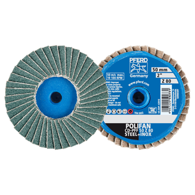 Pferd 42719508 | 42816 2" Diameter 80 Grit Annealed cast iron Abrasive Flap Disc