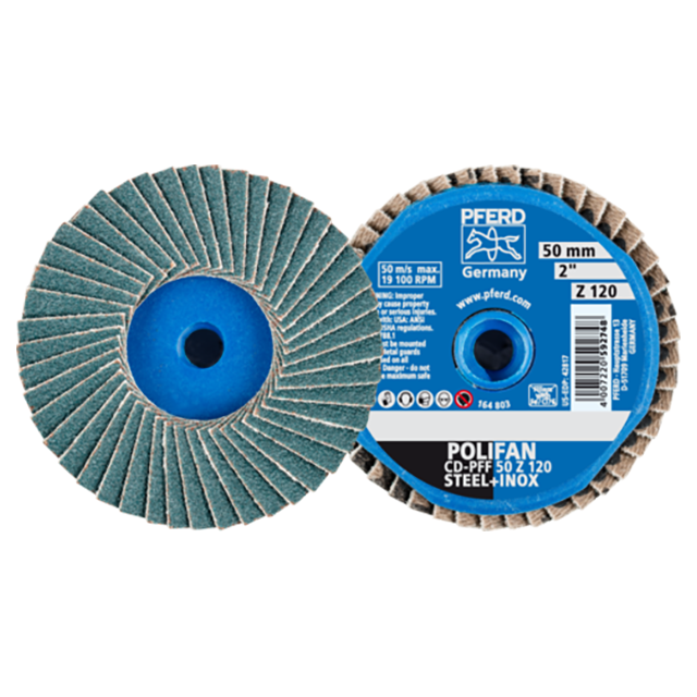 Pferd 42719512 | 42817 2" Diameter 120 Grit Annealed cast iron Abrasive Flap Disc