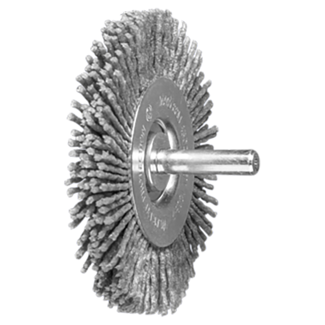 Pferd 43740002 | 763841 3" Diameter x 1/4" Shank x Width 120 Grit Aluminum Mounted Wheel Brush