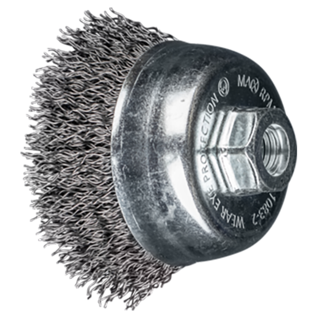 Pferd 43740008 | 764107 3-1/2" Diameter x 5/8-11" Thread Cast iron Crimped Cup Brush