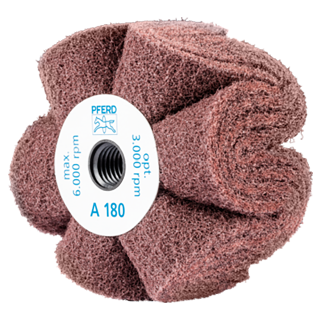 Pferd 44642222 | 43025 5/8"-11 Thread x 2" Width 180 Grit Aluminum Non-Woven Finishing Drum