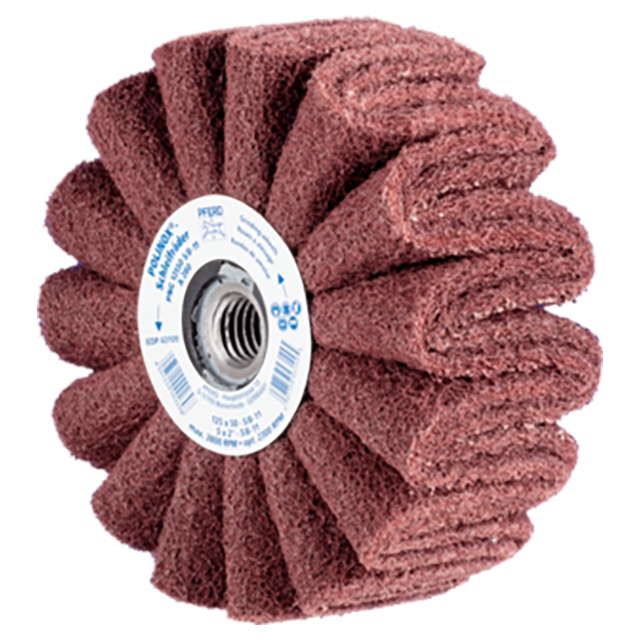 Pferd 44642523 | 43109 5/8"-11 Thread x 2" Width 280 Grit Aluminum Non-Woven Finishing Drum