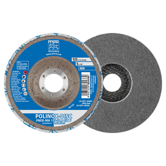 Pferd 44690713 | 48484 5" Diameter x 1/2" Width fine Grit Aluminum Unitized Disc