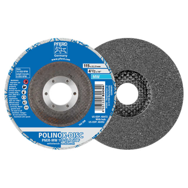 Pferd 44690722 | 48472 4-1/2" Diameter x 1/2" Width fine Grit Aluminum Unitized Disc